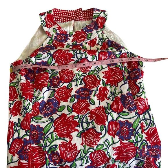 Vintage Lilly Pulitzer Red Roses Floral Sleeveless Shift Dress Size 2 - Picture 6 of 9